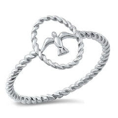 Sterling Silver Rhodium Plated Sparrow Ring