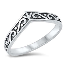 Load image into Gallery viewer, Sterling Silver Oxidized V Shape Ring