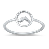 Sterling Silver Rhodium Plated Mountain Ring