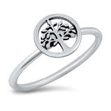 Sterling Silver Oxidized Tree Of Life Plain Ring