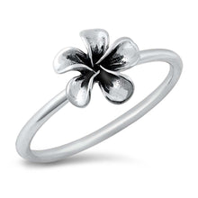 Load image into Gallery viewer, Sterling Silver Oxidized Plumeria Plain Ring