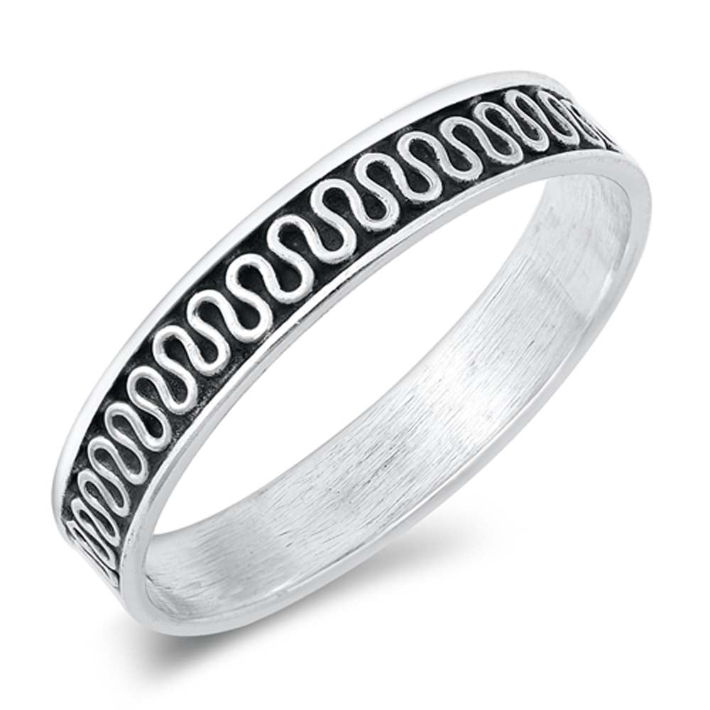 Sterling Silver Oxidized Bali Ring