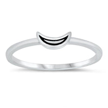 Load image into Gallery viewer, Sterling Silver Rhodium Plated Crescent Moon Ring - silverdepot