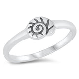Sterling Silver Rhodium Plated Shell Ring