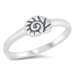 Sterling Silver Rhodium Plated Shell Ring