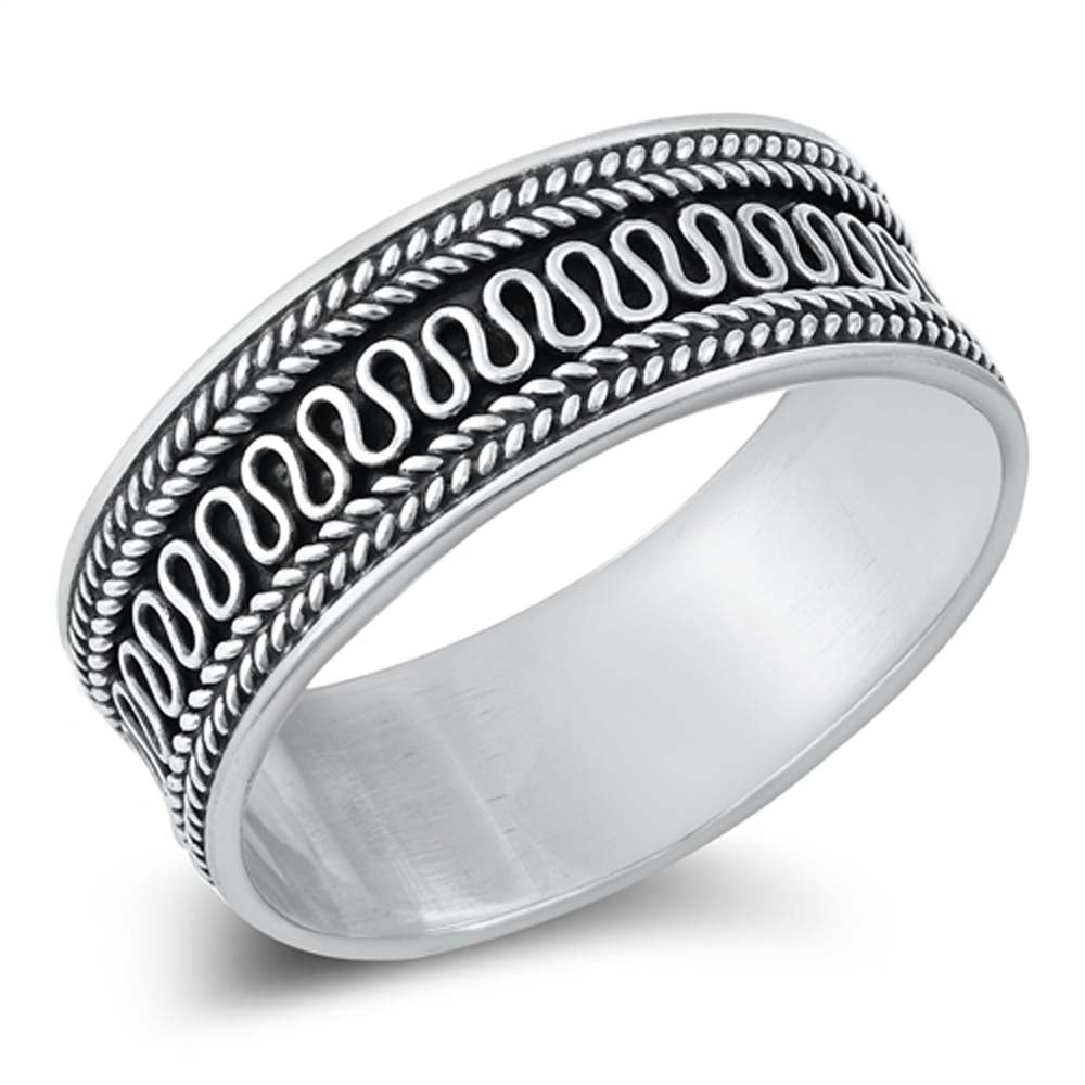 Sterling Silver Oxidized Bali Design Ring