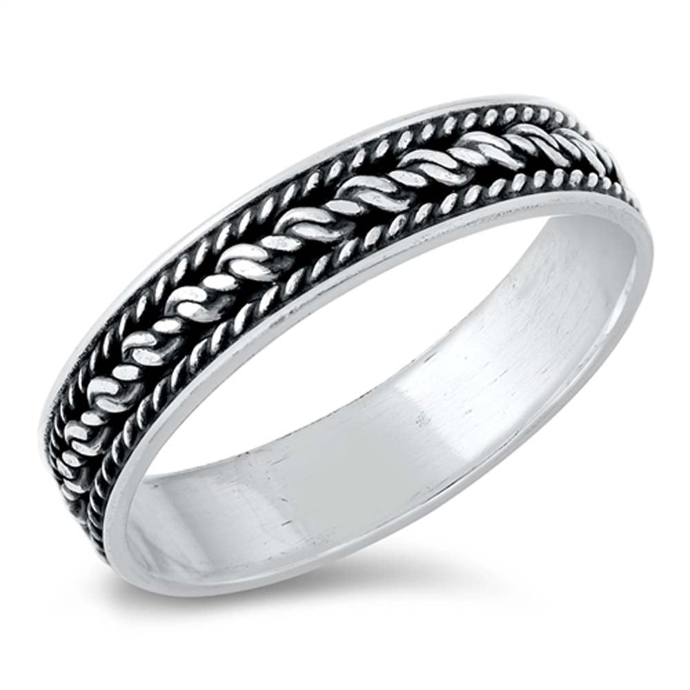 Sterling Silver Oxidized Bali Ring