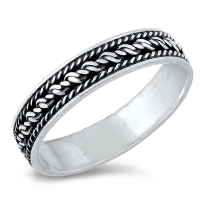 Sterling Silver Oxidized Bali Ring