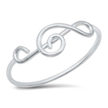 Load image into Gallery viewer, Sterling Silver High Polished Music Note Ring