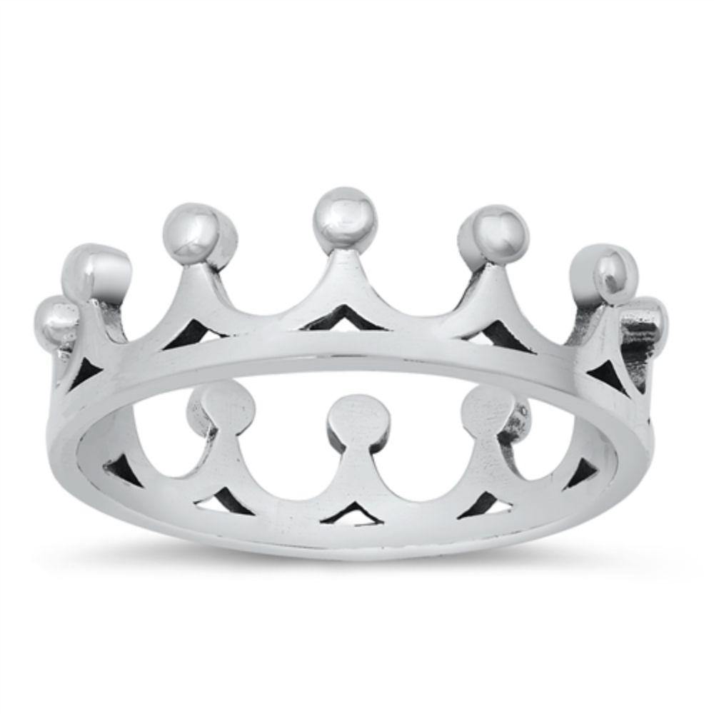 Sterling Silver Oxidized Crown Ring