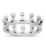 Sterling Silver Oxidized Crown Ring