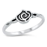 Sterling Silver Oxidized Small Rose Ring