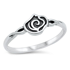 Sterling Silver Oxidized Small Rose Ring