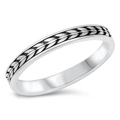Sterling Silver Oxidized Thin Design Band Ring