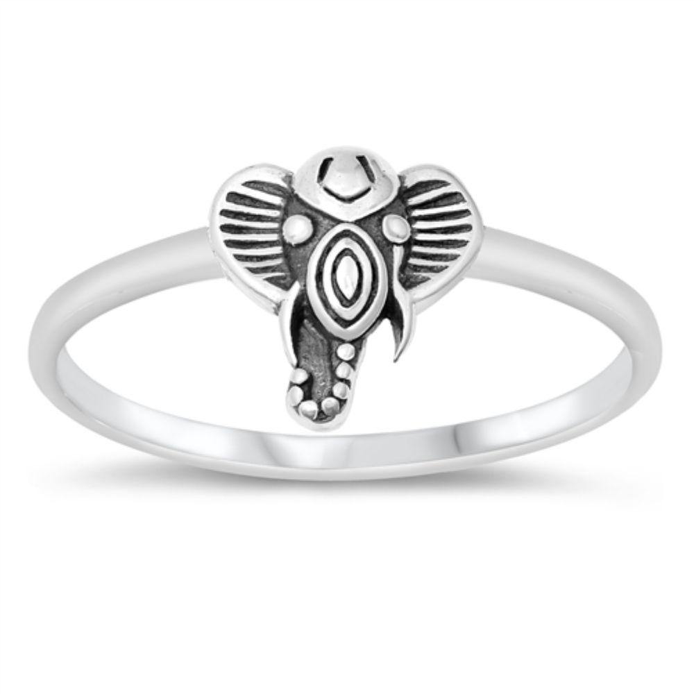 Sterling Silver Oxidized Elephant Ring