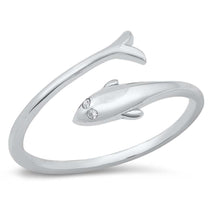 Load image into Gallery viewer, Sterling Silver Rhodium Plated Dolphin Wrap