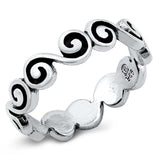 Sterling Silver Oxidized Spirals Ring