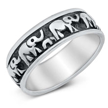 Load image into Gallery viewer, Sterling Silver Oxidized Elephants Ring