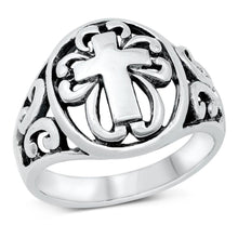 Load image into Gallery viewer, Sterling Silver Oxidized Cross Ring - silverdepot