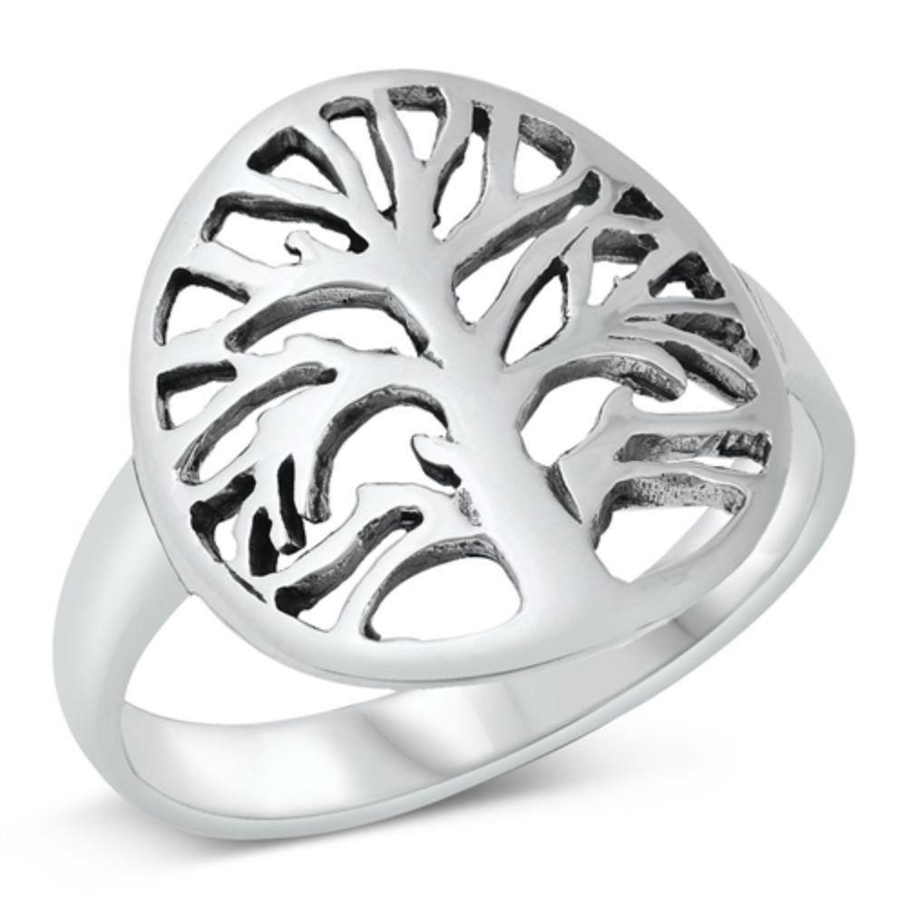 Sterling Silver Oxidized Tree Of Life Ring - silverdepot