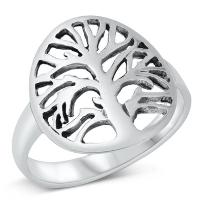 Sterling Silver Oxidized Tree Of Life Ring - silverdepot