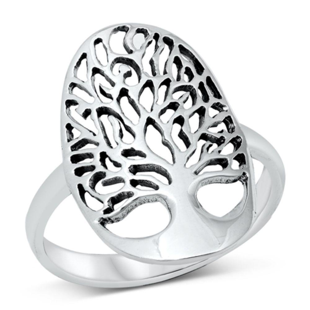 Sterling Silver Oxidized Tree Of Life Ring