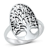Sterling Silver Oxidized Tree Of Life Ring