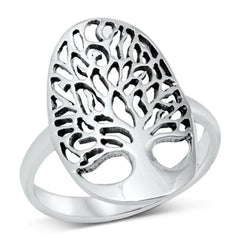 Sterling Silver Oxidized Tree Of Life Ring