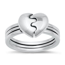 Load image into Gallery viewer, Sterling Silver Oxidized Heart Puzzle Ring - silverdepot