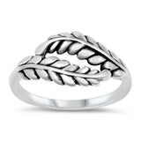 Sterling Silver Oxidized Leaves Ring