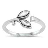 Sterling Silver Oxidized Leaves Ring
