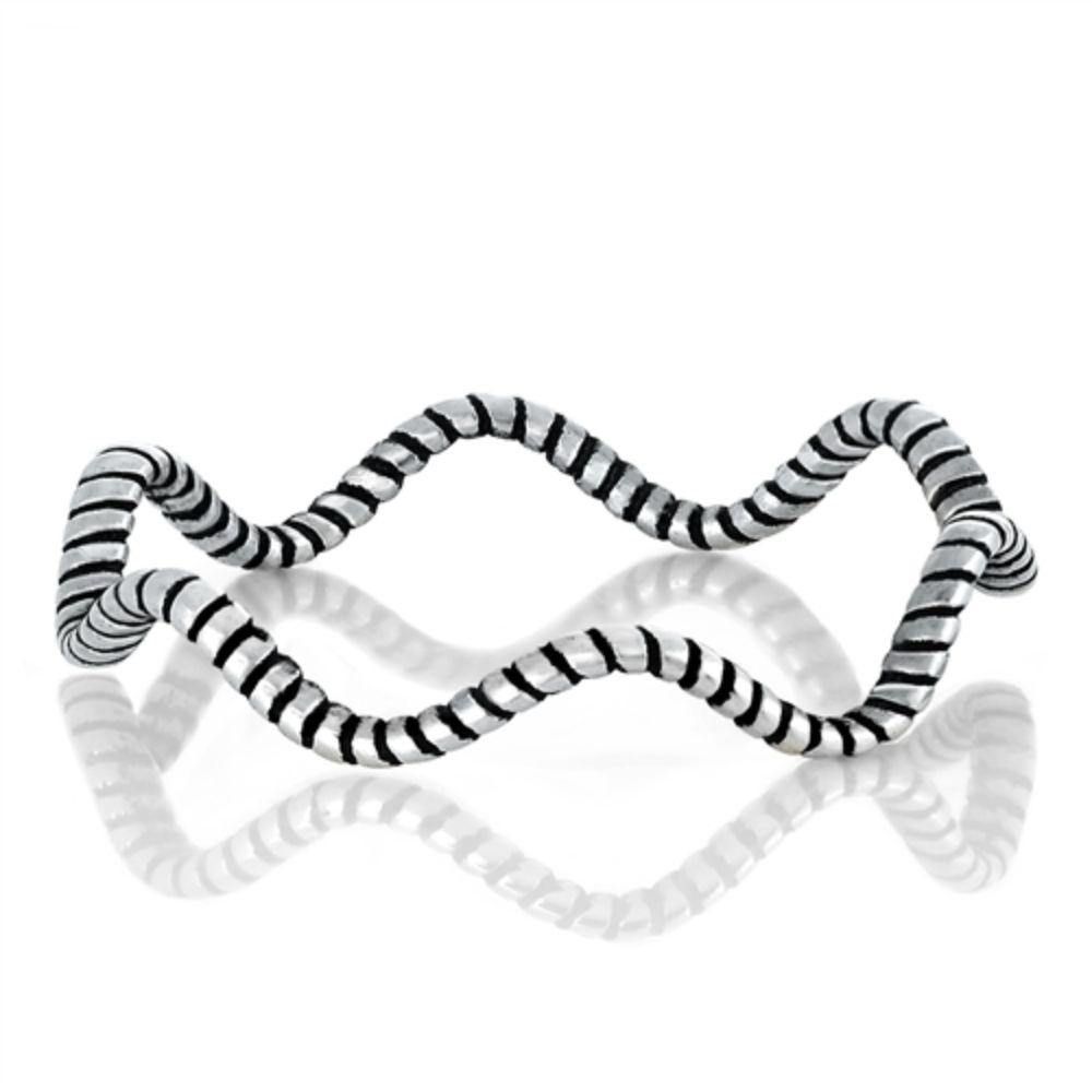 Sterling Silver 4mm Wavy Ring