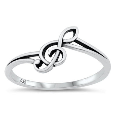 Sterling Silver Treble Clef Ring - silverdepot