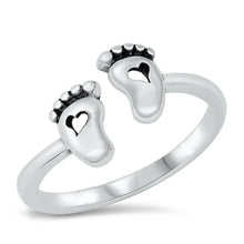 Load image into Gallery viewer, Sterling Silver Baby Feet Ring - silverdepot