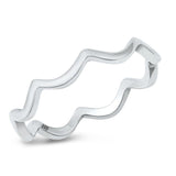 Sterling Silver Oxidized 3MM Wavy Ring