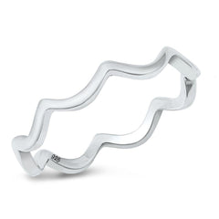 Sterling Silver Oxidized 3MM Wavy Ring