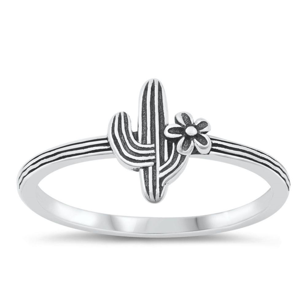 Sterling Silver Cactus Ring
