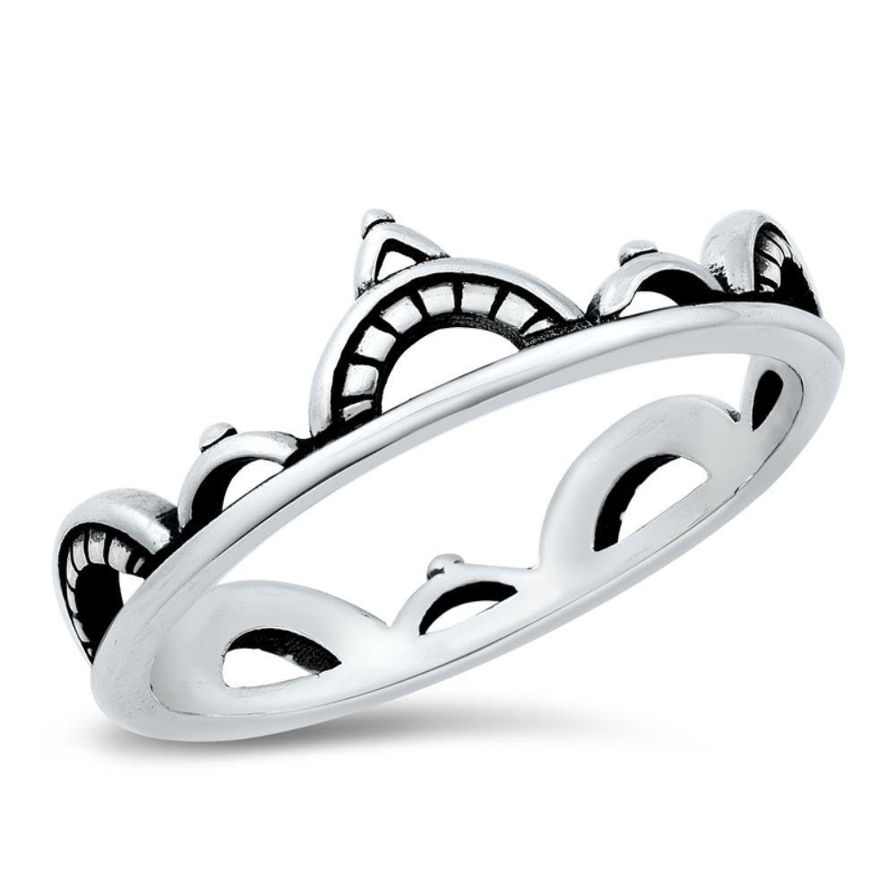 Sterling Silver Semicircles Ring - silverdepot