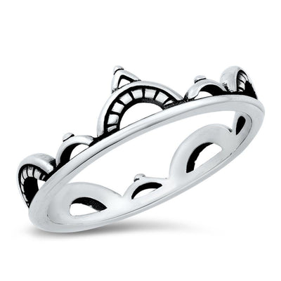 Sterling Silver Semicircles Ring - silverdepot