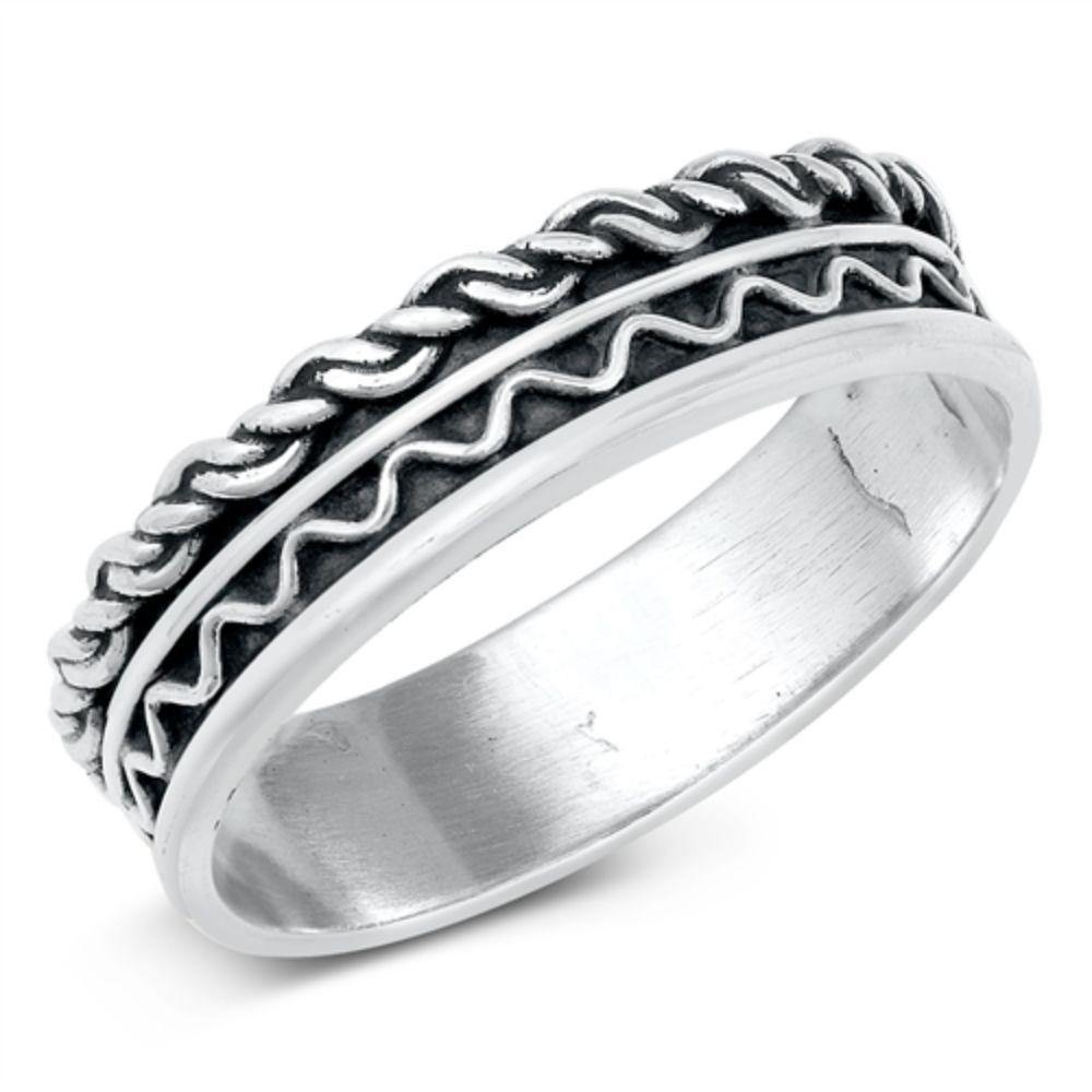 Sterling Silver Oxidized Bali Ring