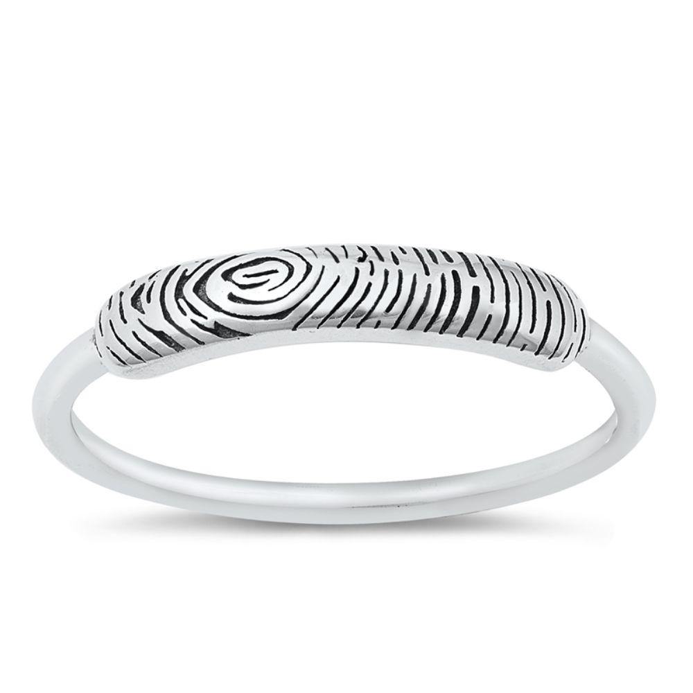 Sterling Silver Tree Print Ring