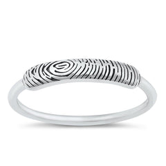 Sterling Silver Tree Print Ring