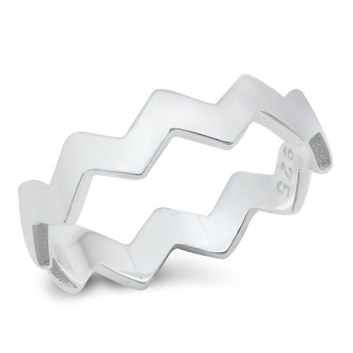 Sterling Silver High Polish Zig Zag Ring