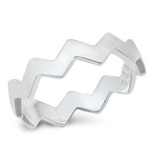 Load image into Gallery viewer, Sterling Silver High Polish Zig Zag Ring