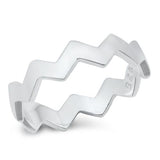 Sterling Silver High Polish Zig Zag Ring