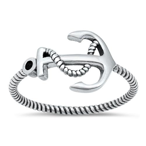 Sterling Silver Oxidized Anchor Ring