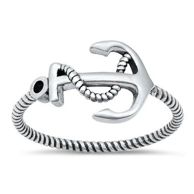 Sterling Silver Oxidized Anchor Ring