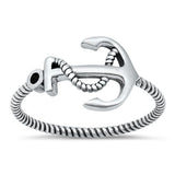 Sterling Silver Oxidized Anchor Ring