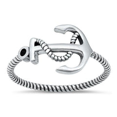 Sterling Silver Oxidized Anchor Ring