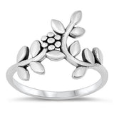 Sterling Silver Oxidized Leaves and Vines Ring
